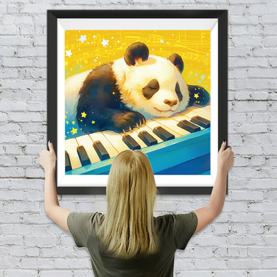 Panda und Klavier Diamond Painting