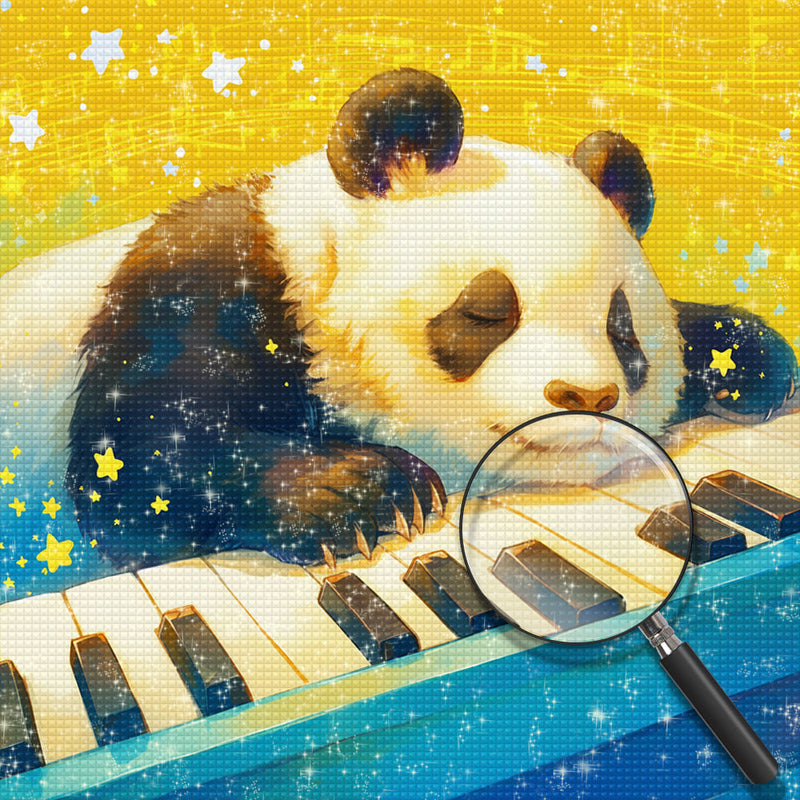 Panda und Klavier Diamond Painting