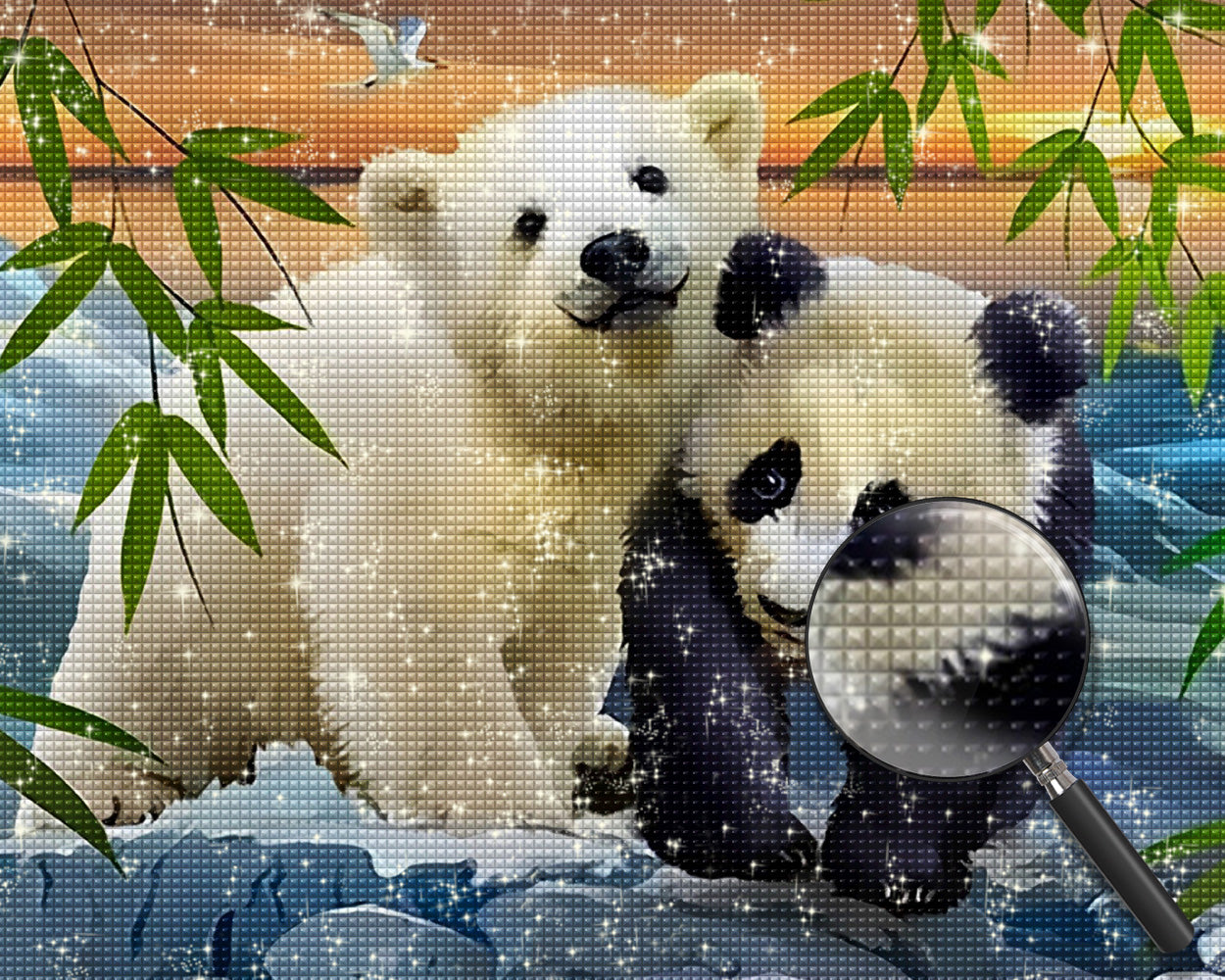 Panda und Weißer Bär Diamond Painting