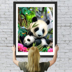 Pandas am Wasserfall Diamond Painting