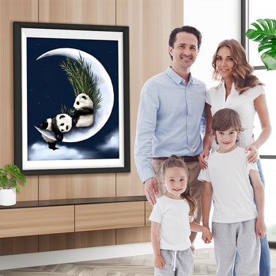 Pandas auf dem Mond Diamond Painting