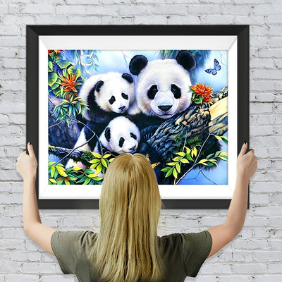 Pandas auf einem Baum Diamond Painting