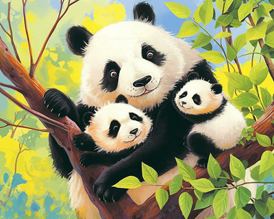 Pandas Familie Diamond Painting