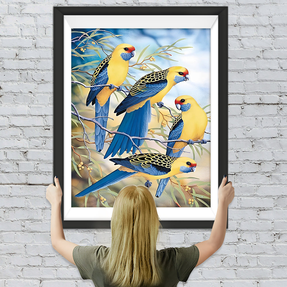 Papageien auf dem Ast Diamond Painting