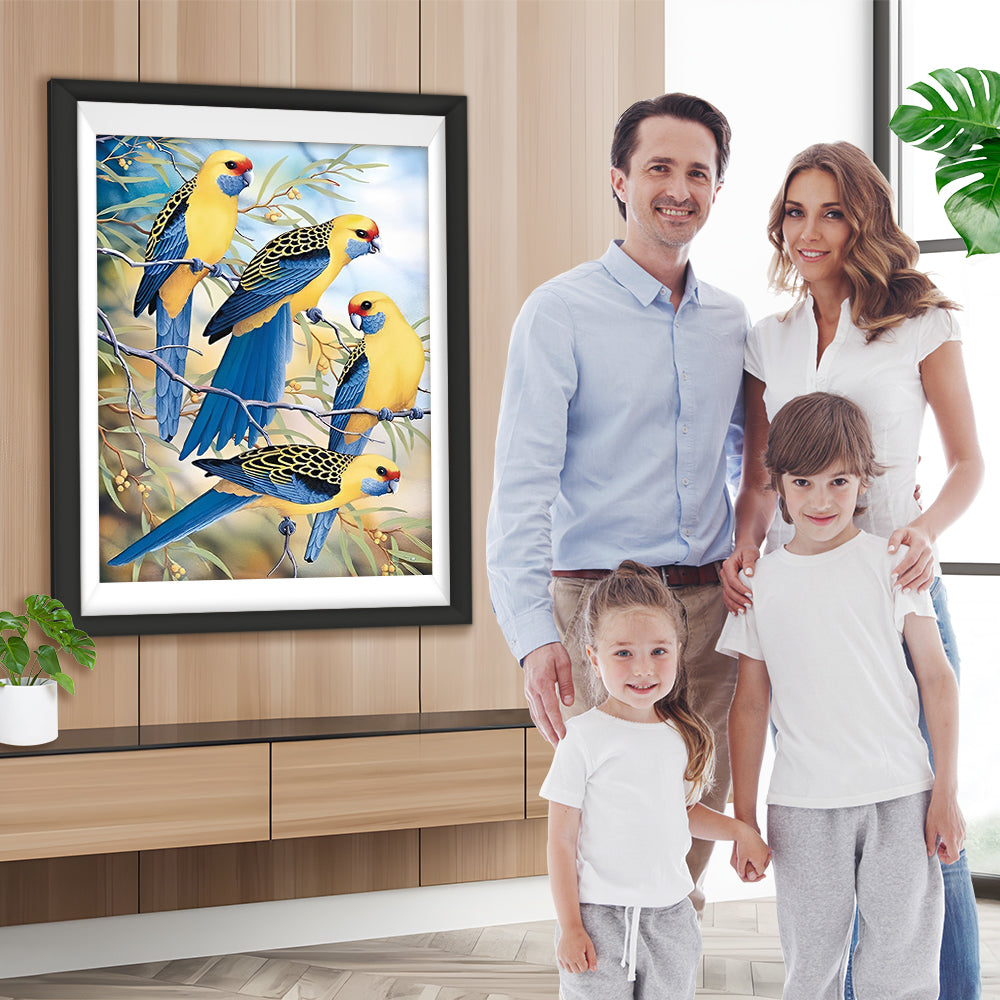 Papageien auf dem Ast Diamond Painting