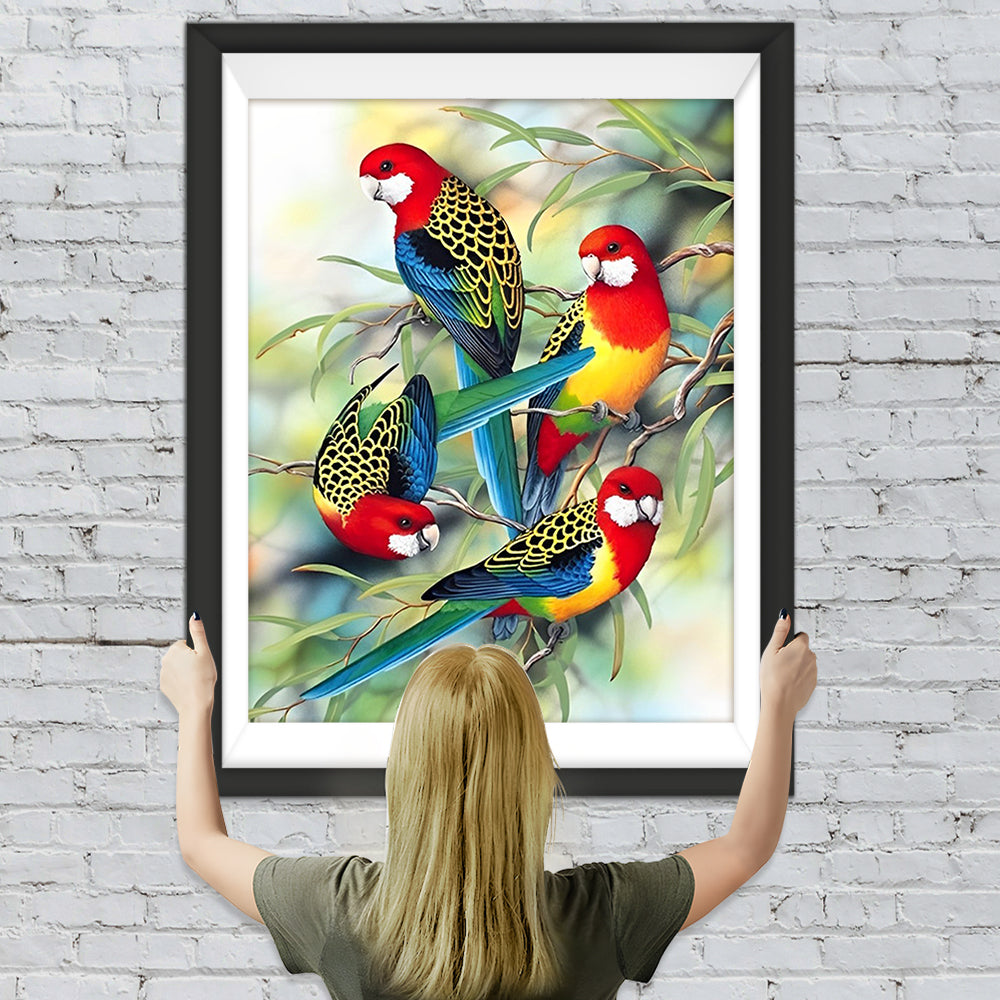 Papageien auf dem Ast Diamond Painting