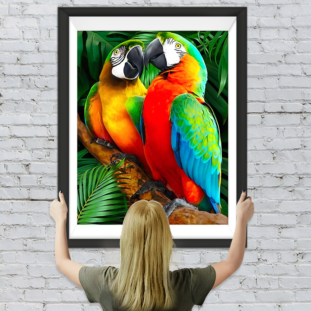 Papageien auf einem Baum Diamond Painting