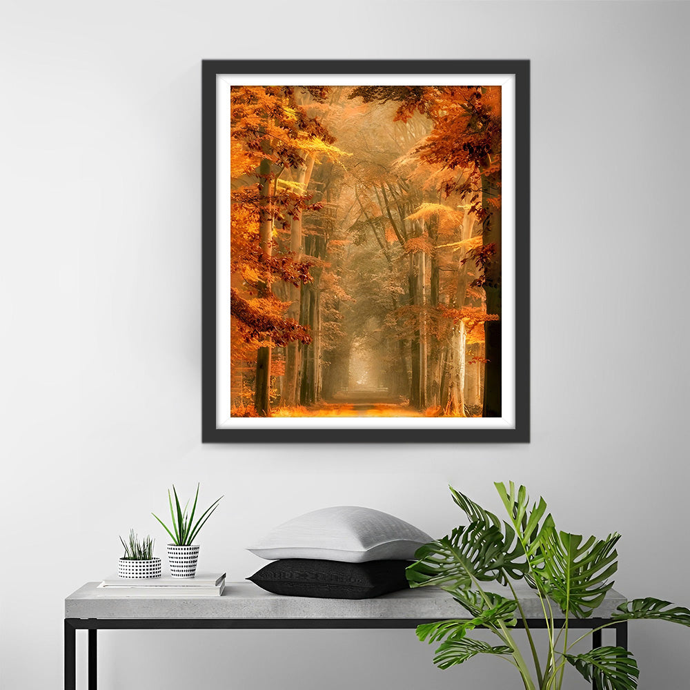 Path in the Autumn Forest Diamond Painting