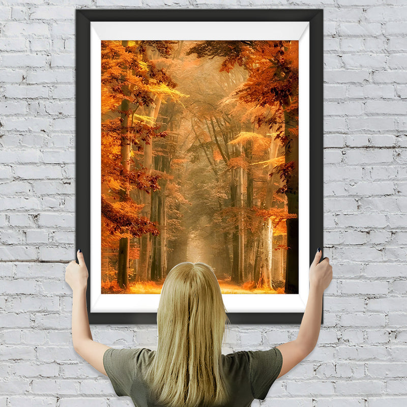 Path in the Autumn Forest Diamond Painting