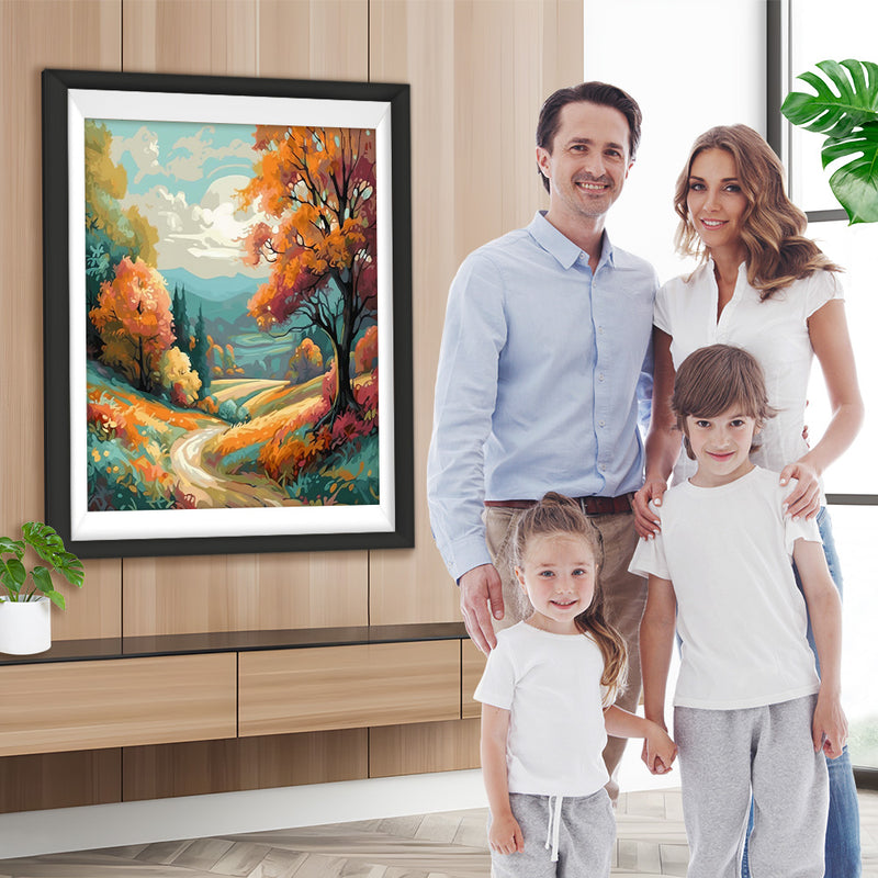 Pfad im Herbstwald Diamond Painting