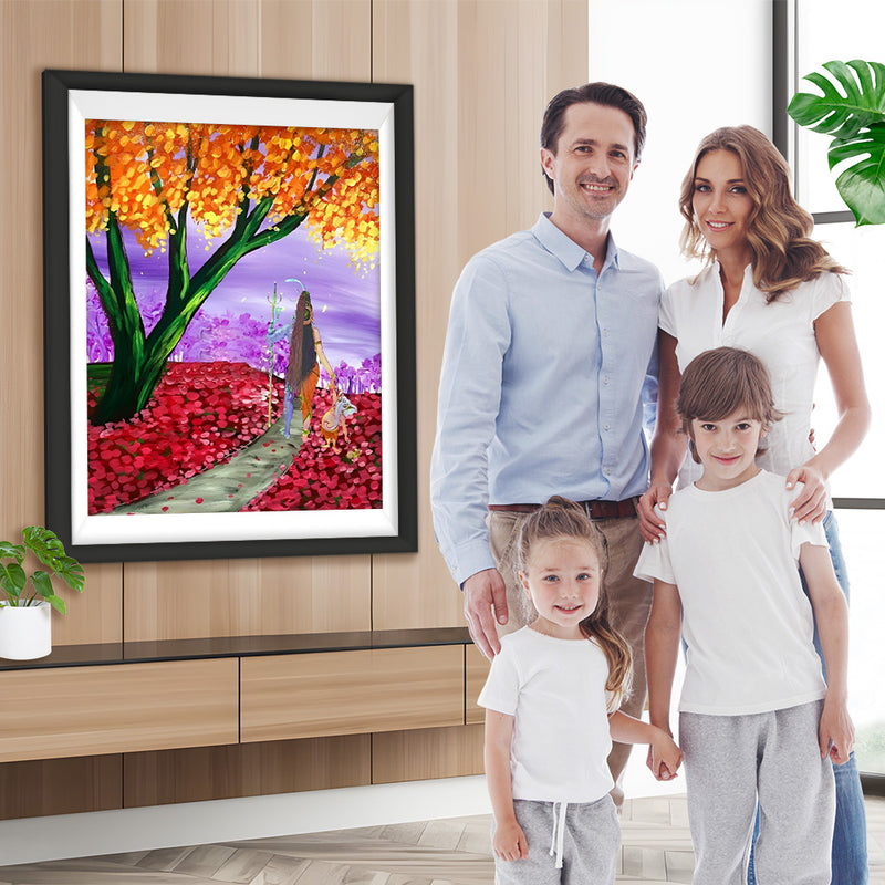 Pfad in den Blumen Diamond Painting