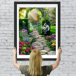 Pfad und Arkade im Garten Diamond Painting