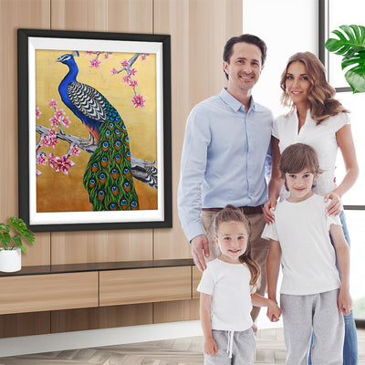 Pfau auf dem Zweig Diamond Painting