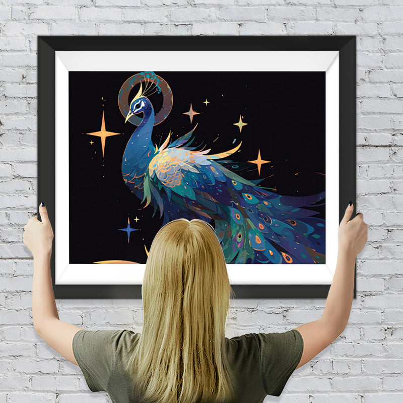 Pfau und Sterne Diamond Painting