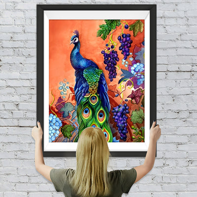 Pfau und Trauben Diamond Painting