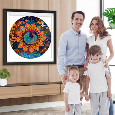 Pfau Wolken Mandala Diamond Painting