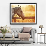 Pferd in der Abenddämmerung im Herbst Diamond Painting
