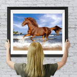 Pferd läuft im Wasser Diamond Painting