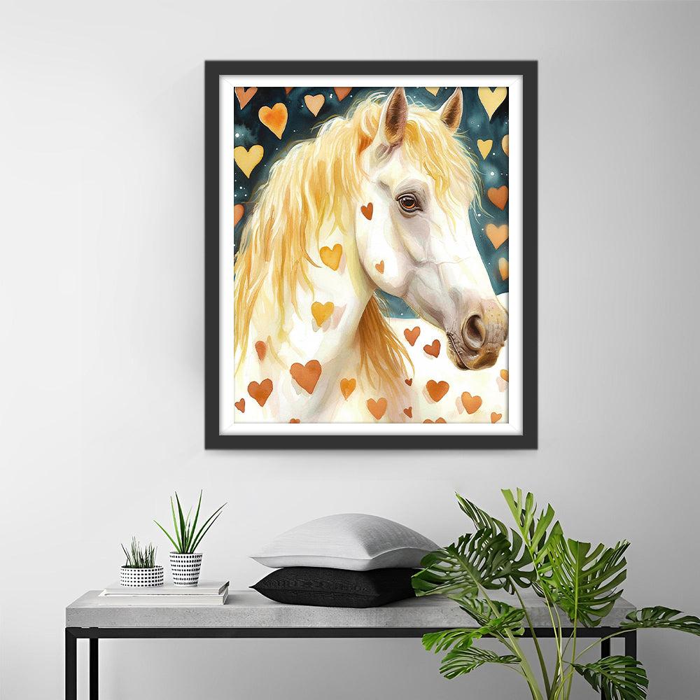 Pferd mit Blondem Haar Diamond Painting
