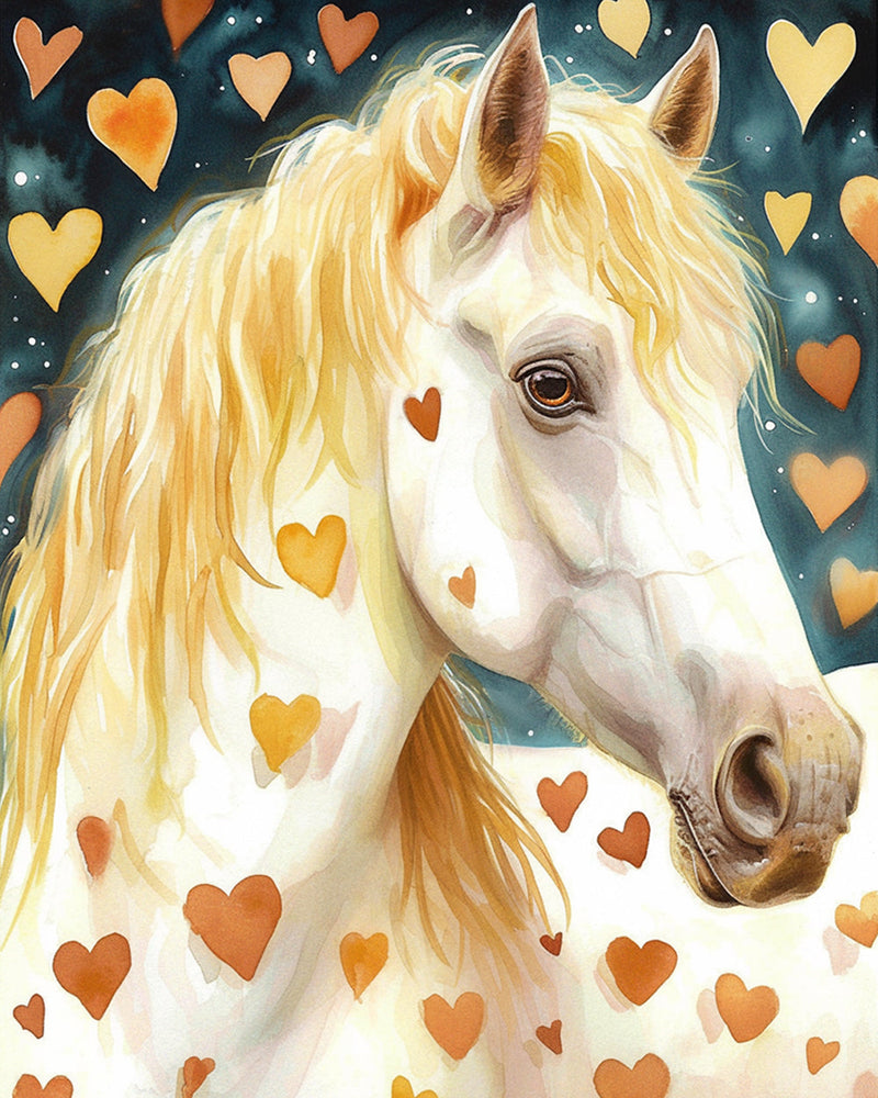 Pferd mit Blondem Haar Diamond Painting