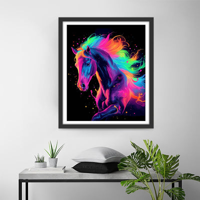 Pferd mit buntem Haar Diamond Painting