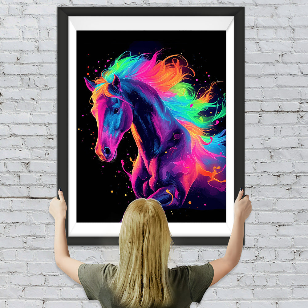 Pferd mit buntem Haar Diamond Painting