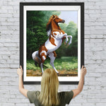 Pferd mit weißer und brauner Mähne Diamond Painting