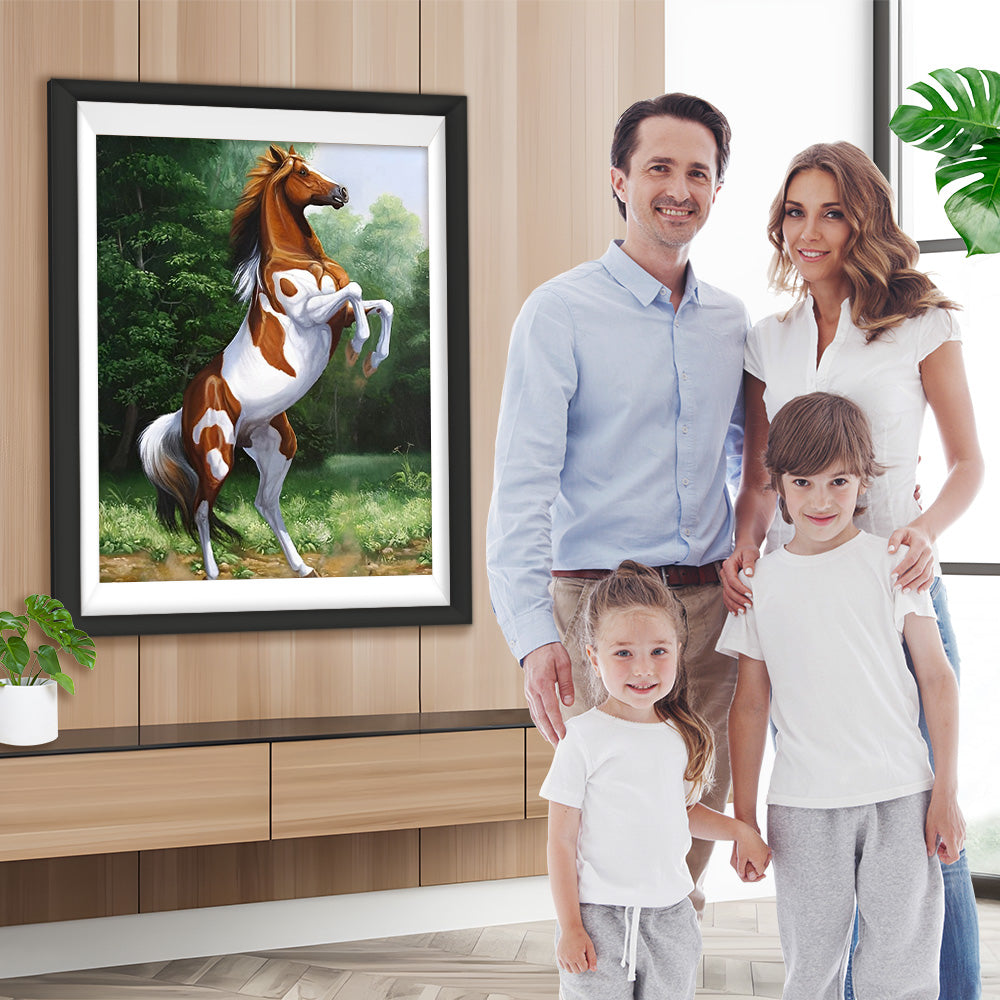 Pferd mit weißer und brauner Mähne Diamond Painting