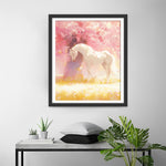 Pferd unter dem Baum mit Blumen Diamond Painting