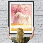 Pferd unter dem Baum mit Blumen Diamond Painting