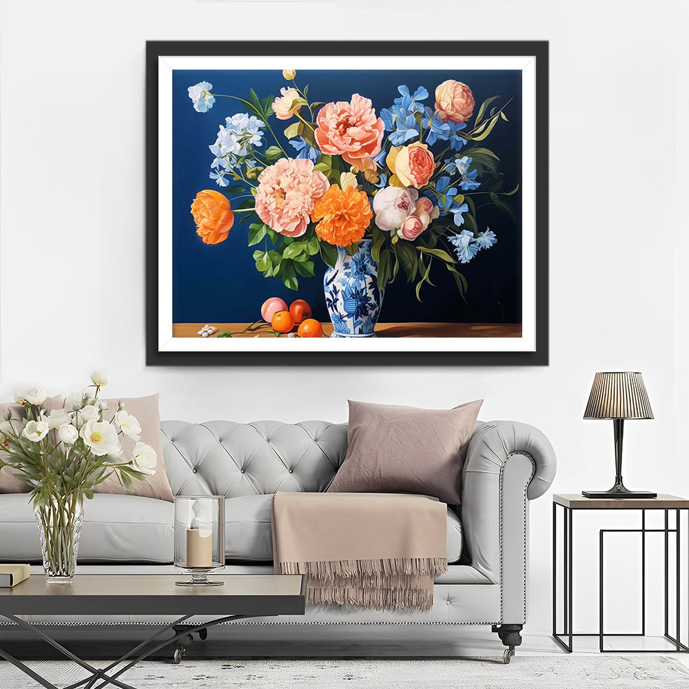 Pfingstrose in Porzellanvase Diamond Painting