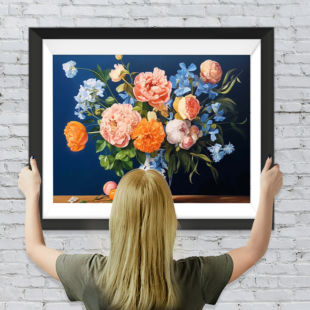 Pfingstrose in Porzellanvase Diamond Painting