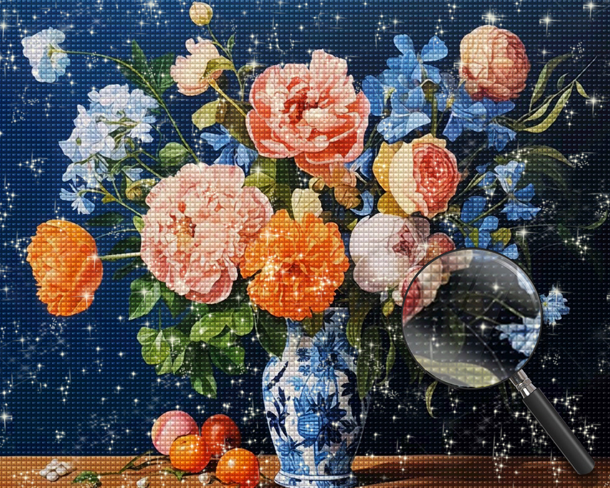 Pfingstrose in Porzellanvase Diamond Painting