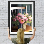 Pfingstrosen auf einem Stuhl Diamond Painting