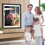 Pfingstrosen auf einem Stuhl Diamond Painting