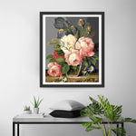 Pfingstrosen in Glasflasche Diamond Painting