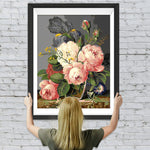 Pfingstrosen in Glasflasche Diamond Painting