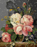 Pfingstrosen in Glasflasche Diamond Painting