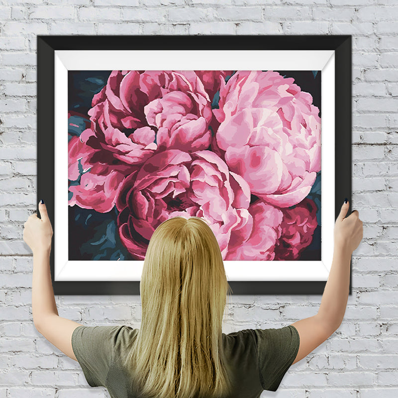 Pfingstrosen in voller Blüte Diamond Painting