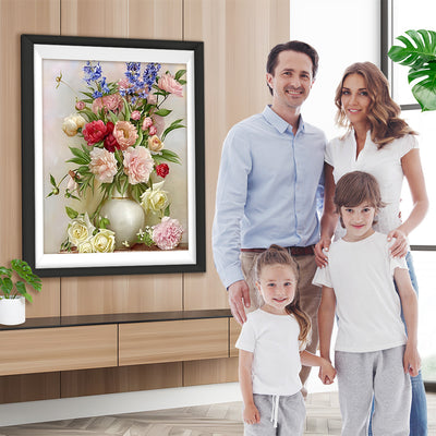 Pfingstrosen, Rosen und Lavendel Diamond Painting