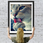 Pfote leckende Katze Diamond Painting