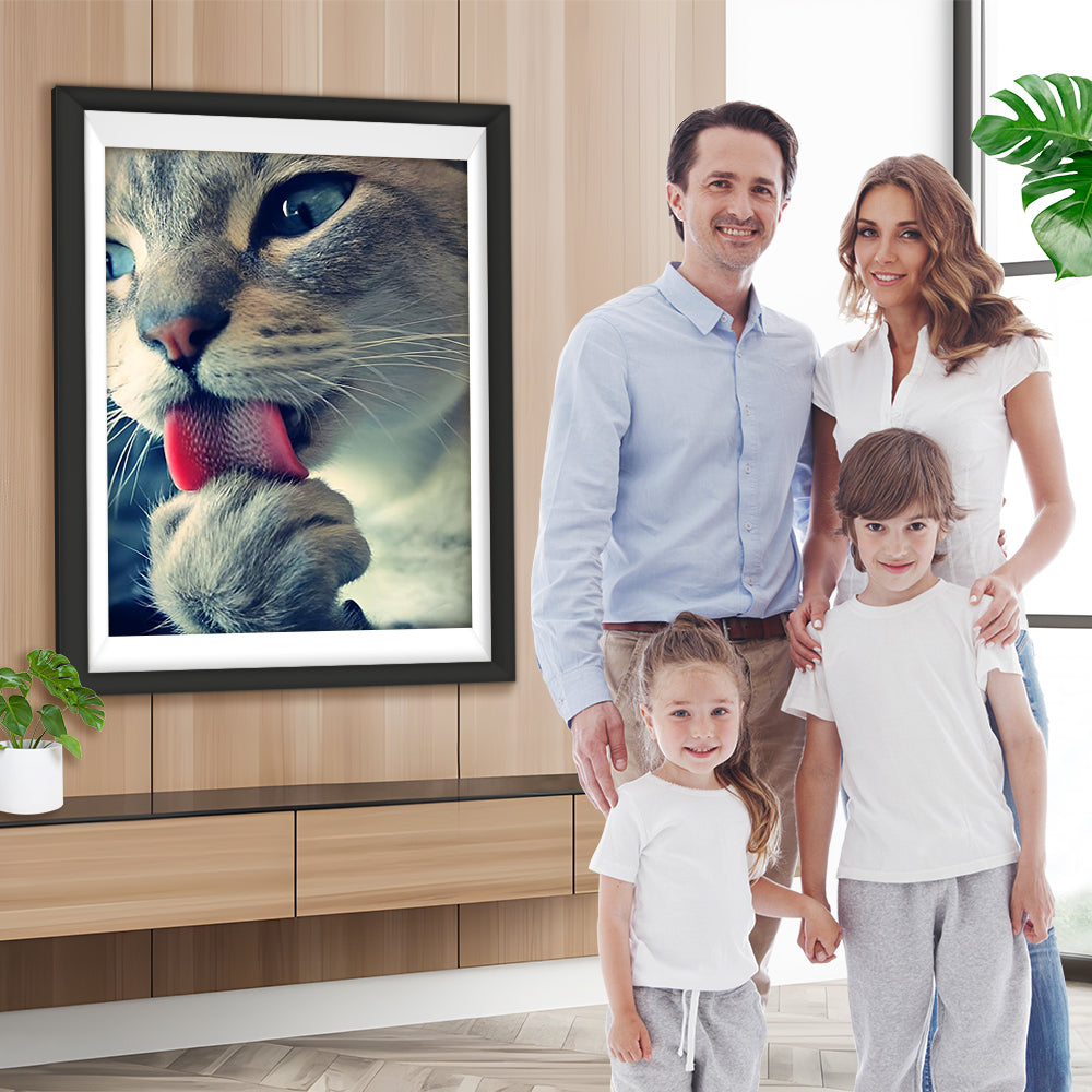 Pfote leckende Katze Diamond Painting