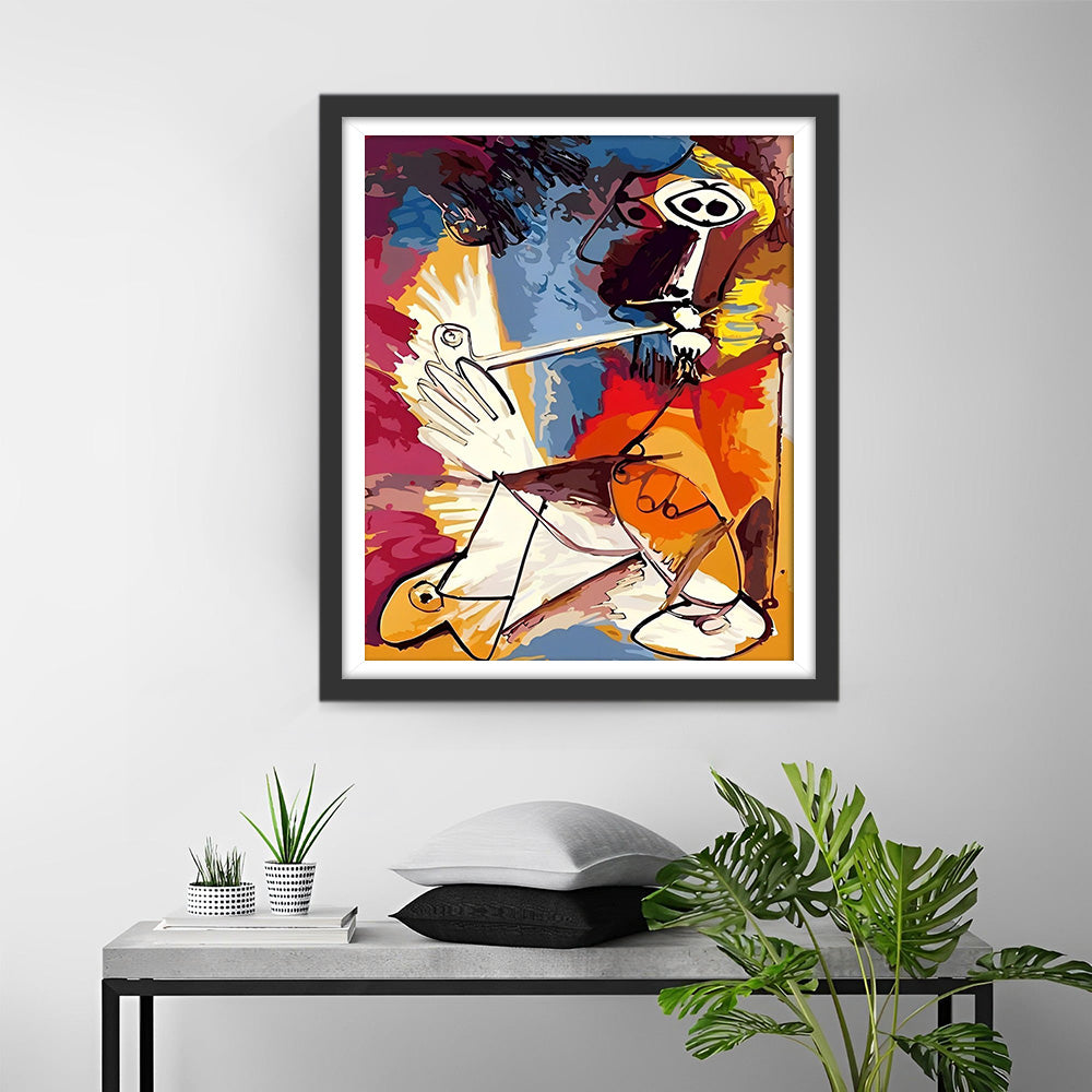 Picasso, Mann mit Pfeife Diamond Painting