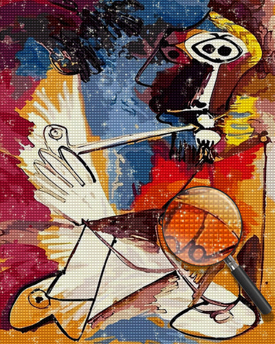 Picasso, Mann mit Pfeife Diamond Painting