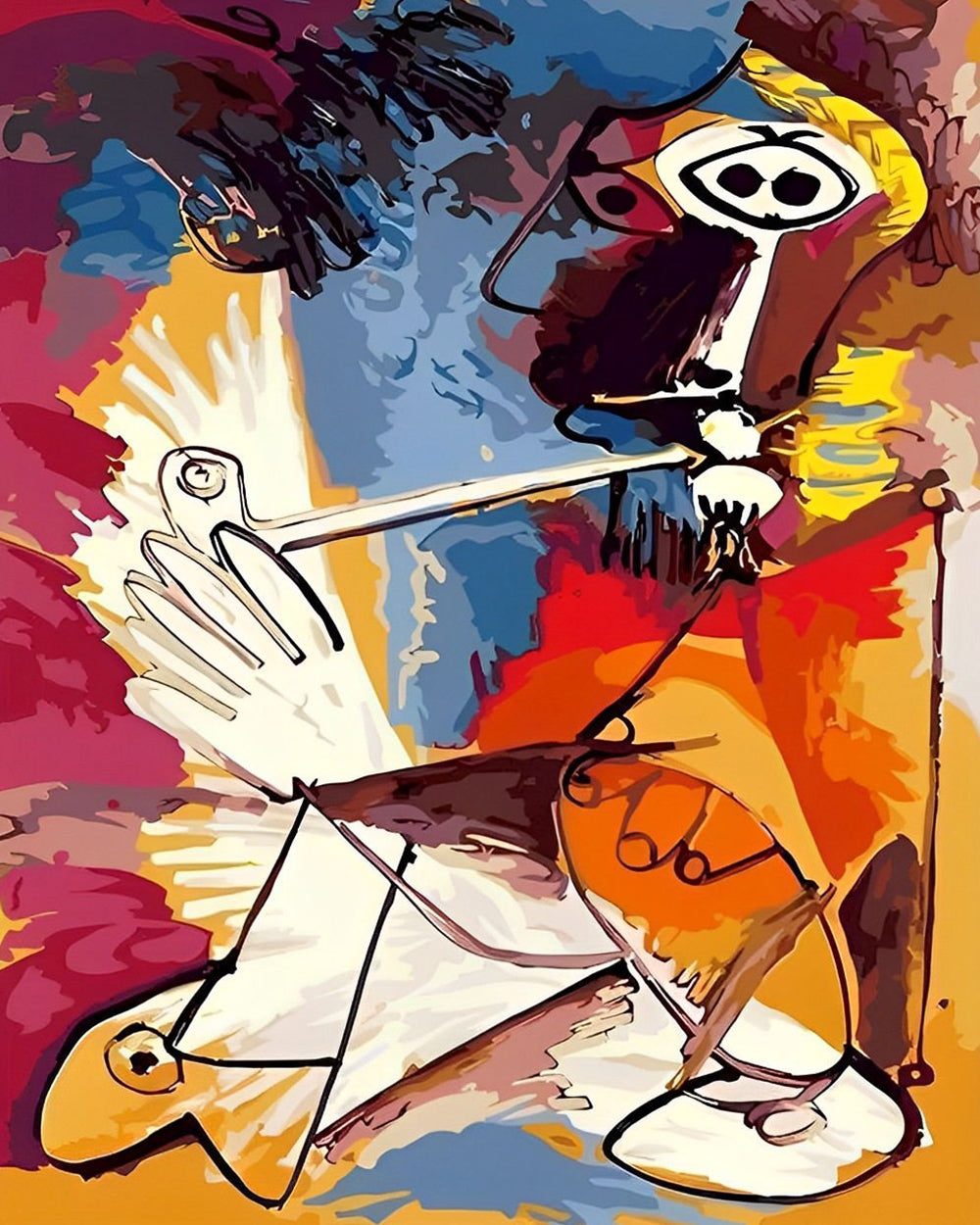 Picasso, Mann mit Pfeife Diamond Painting