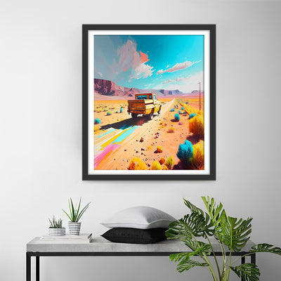 Pickup Truck in der bunten Wüste Diamond Painting