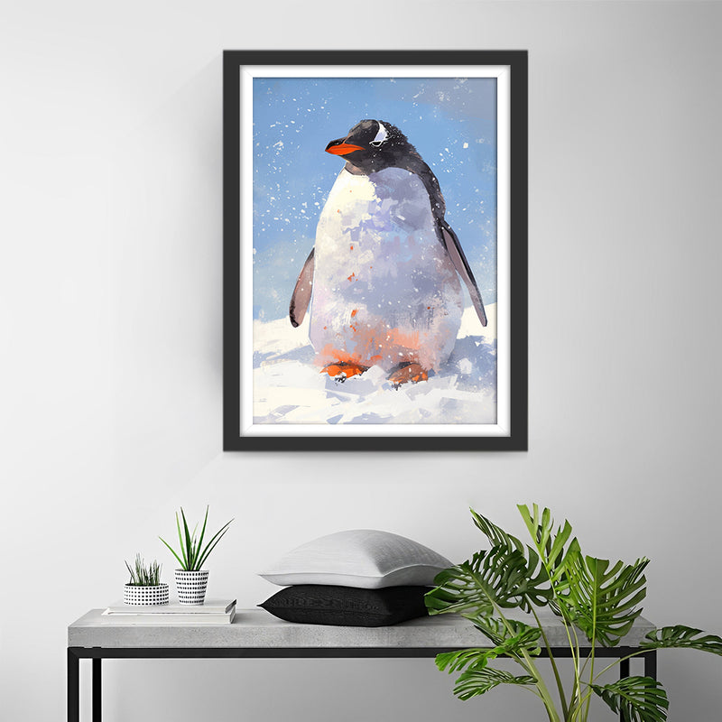 Pinguin in Schnee Diamond Painting