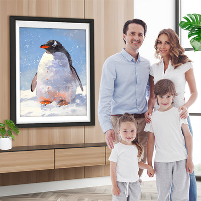 Pinguin in Schnee Diamond Painting