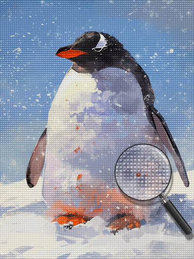 Pinguin in Schnee Diamond Painting