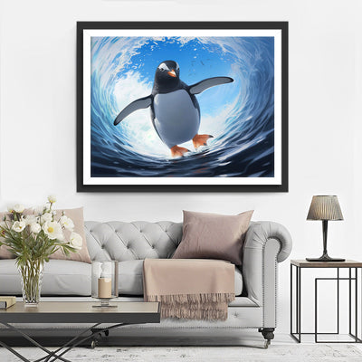 Pinguin und Meer Diamond Painting